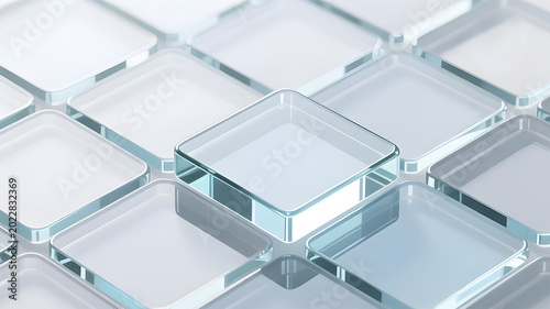 transparent glass cube background