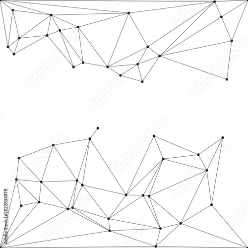 Tableau sur toile Abstract technology background with linear mesh and triangular geometry for digital concepts