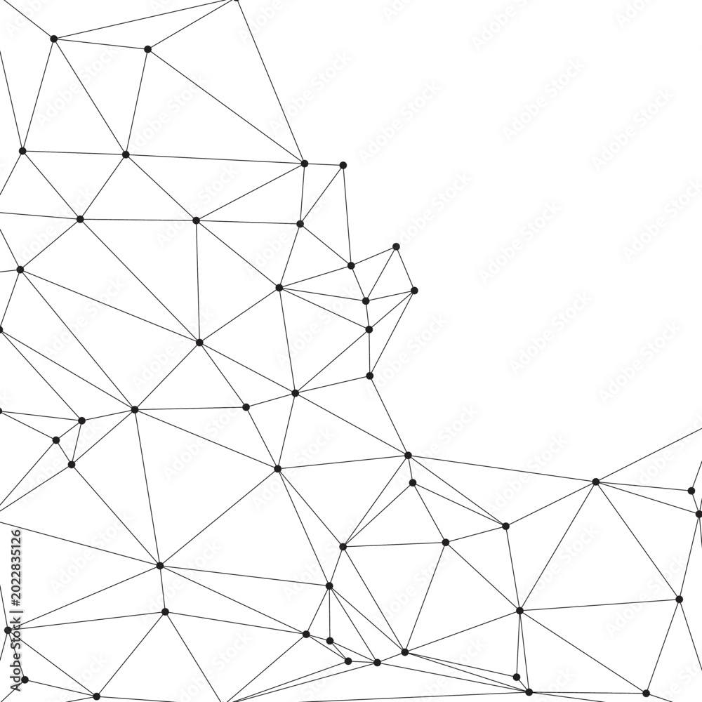 Obraz premium Abstract science background featuring connected nodes and triangular mesh.