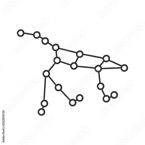 Obraz na plátne Hand drawn ursa major constellation big dipper star doodle icon vector