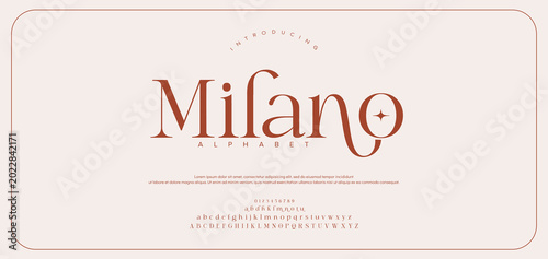Fotografie Milano Elegant alphabet letters font logo