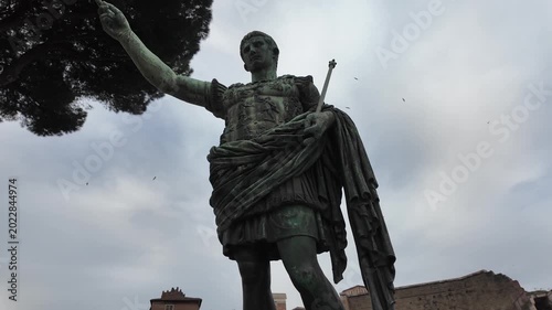 Bronze Statue Of Emperor Octavian Augustus At Roman Forum