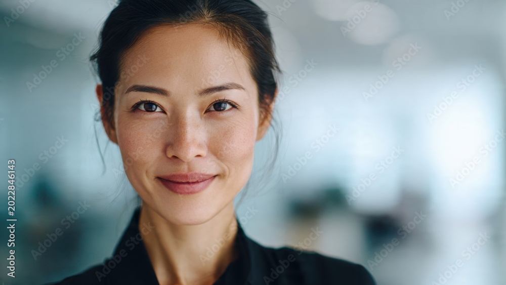 Fototapeta premium Confident Businesswoman Smiling in Office