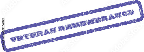 Принти на полотні Distressed purple rubber stamp showing Veteran Remembrance text for military tri