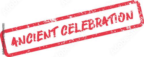 Tableau sur toile Distressed red ancient celebration rectangular rubber stamp seal for historical