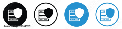 Tableau sur toile Data security and server protection icon set