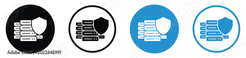 Bild auf Leinwand Data security and server protection icon set