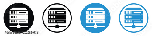 Fotografie Local network server and data exchange icon set