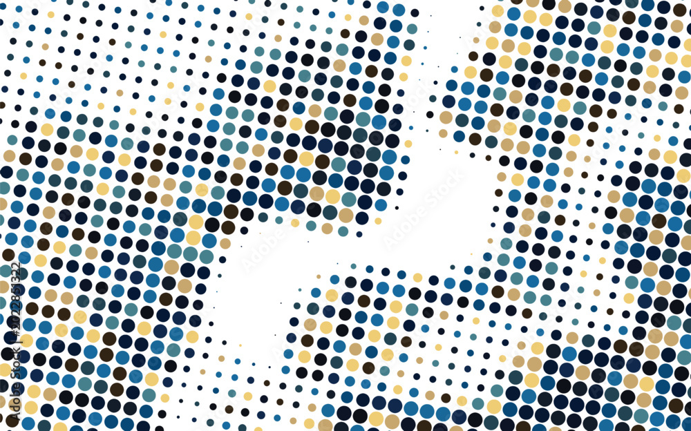 Fototapeta premium Colorful halftone dots pattern with blue and yellow tones