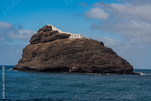 Fotografie Beautiful view of the Islet of Birds seen from the ferry that crosses between São Vicente Island and Santo Antão, Cape Verde