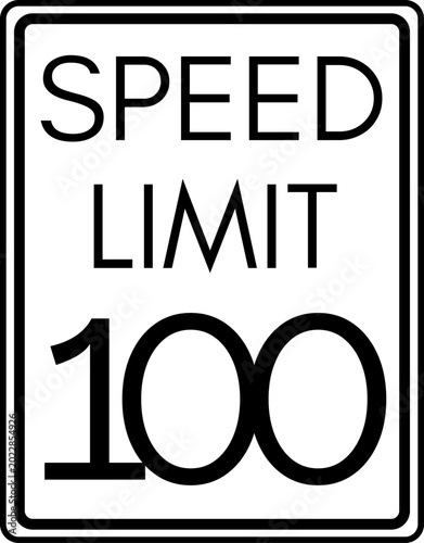 Fotografia Maximum speed limit 100 mph traffic sign