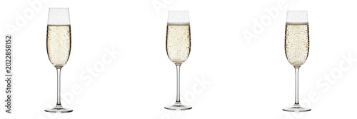 Luxury Elegant Champagne Flute Glass Isolated On Transparent Background, New Year Wedding Toast Alcohol Drink PNG Cutout Clipart Asset