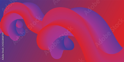 Tableau sur toile Abstract 3D illustration of curved ribbon rotating like a spiral, modern futuris