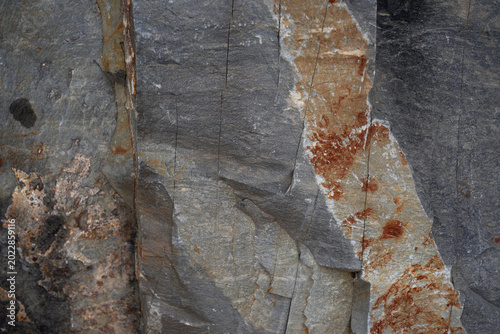 Slika na platnu Close up view of natural weathered rock surface with mineral deposits