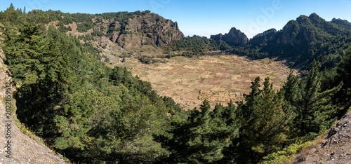Beginning of the hiking trail from the Cova crater to the Paul Valley, Santo Antão Island, Cape Verde.