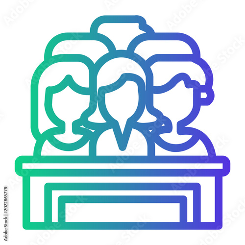 Photos jury Line Gradient Icon