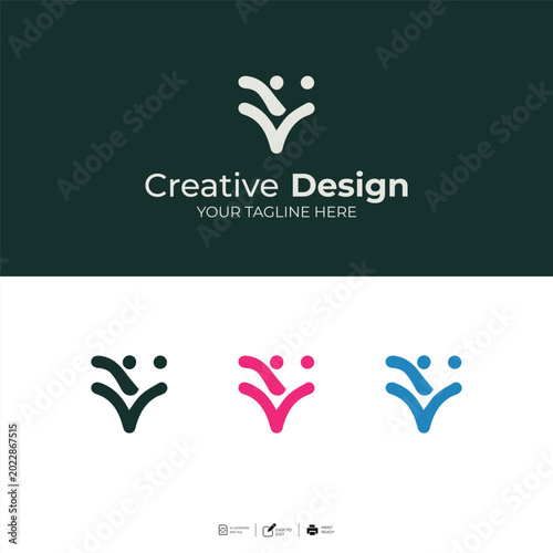 Creative Design Logo Template – Editable EPS with Your Tagline for Design Agency or Creative Studio