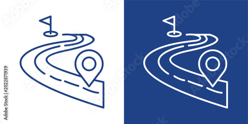 Bild auf Leinwand Milestone Blue And White Icon Style Collection