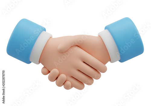 3D rendered handshake business partnership icon with handshake agreement business partnership cooperation collaboration connection professional contract teamwork corporate negotiation