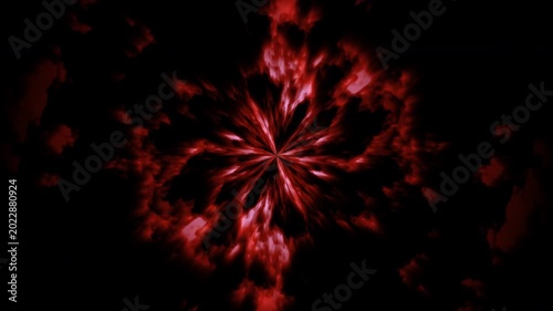 Abstract Animation of Expanding Red Energy Explosion, suitable for abstract visualization