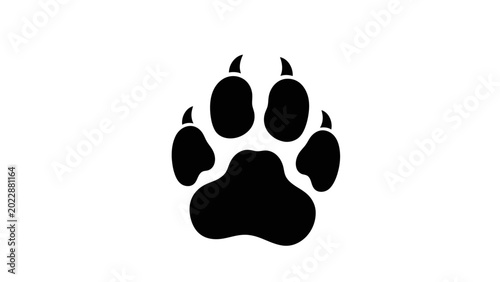 Canvas Print Black Paw Print Silhouette Icon