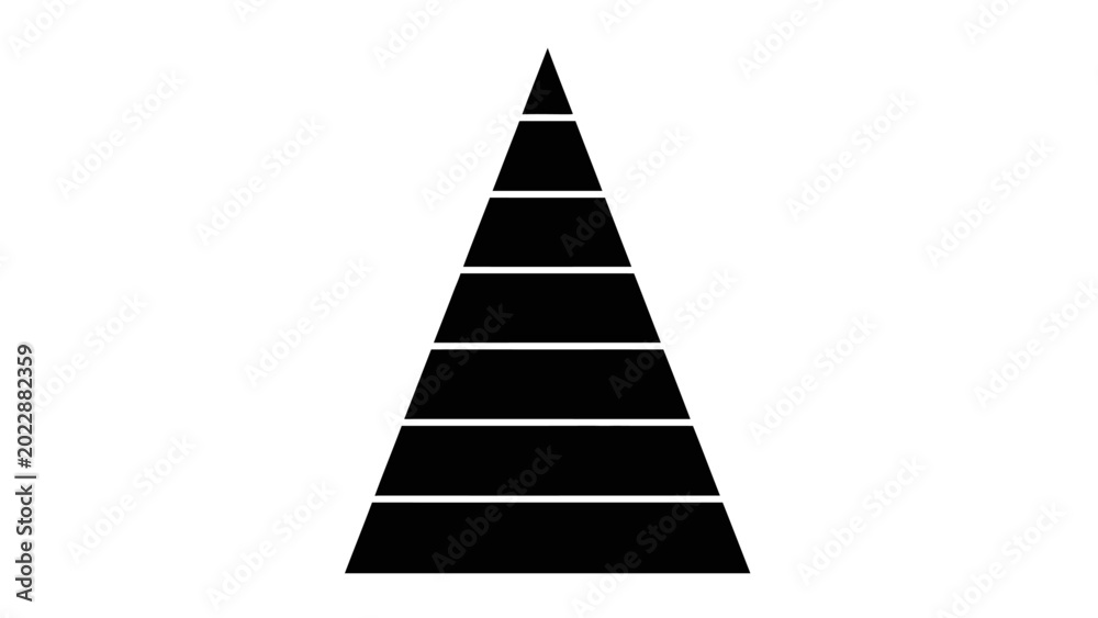 Fototapeta premium Black and white layered pyramid infographic template