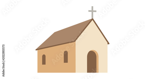 Foto Simple church building with cross icon