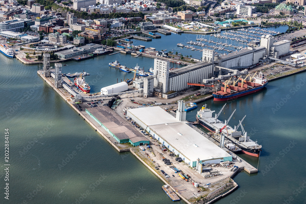 Fototapeta premium Aerial view Port of Quebec city