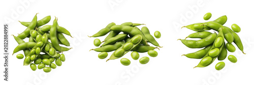Fresh Green Edamame Soy Beans Pods Transparent PNG Japanese Appetizer Snack Vegan Nutrient Ingredient