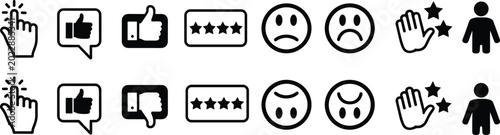 Schilderij op canvas Customer Feedback Icons Set rating review