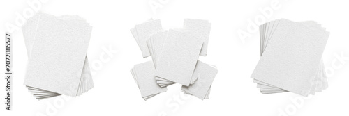 Foto Blank White Paper Sheets Stack Stationery Mockup Office Supplies On Transparent