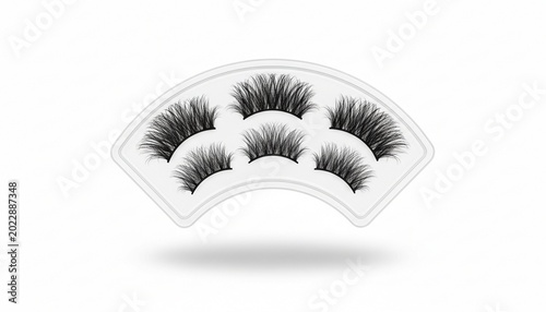 False Eyelashes Mockup. Isolated on White Background