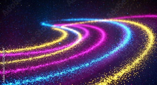 A stunning abstract wallpaper illustration of a swirling purple spiral galaxy and nebula in the dark cosmos sky, glowing with bright stars and fantasy light elements across the deep universe