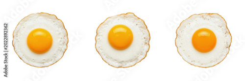 Obraz na plátně Sunny Side Up Cooked Egg Isolated on Transparent Background for Breakfast Menu D
