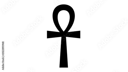 Fotografija Ancient Egyptian Ankh Symbol Isolated on White Background