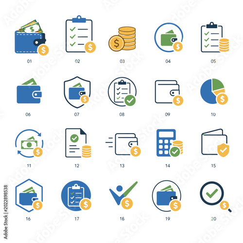 Finance and Banking Vector Icon Set