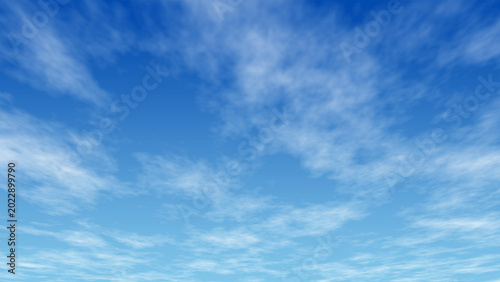 Schilderij op canvas 青空と薄い雲をイメージした背景素材