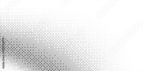 Check halftone texture background. Diamond dot faded gradation wallpaper. Black and white squared pixels. Abstract glitchy 8 bit video game backdrop. Vector comic bitmap dither screen tone overlay.
