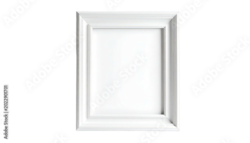 A white rectangular picture frame against a stark black background