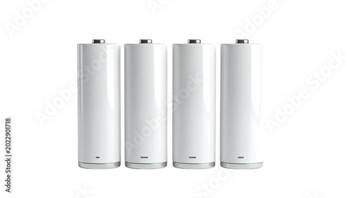 Four cylindrical, white objects on a black background, slightly angled