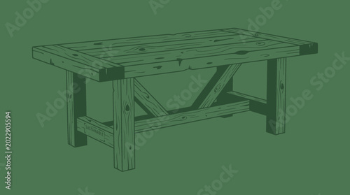 Quadro em tela Sustainable Furniture Table Made of Reclaimed Wood