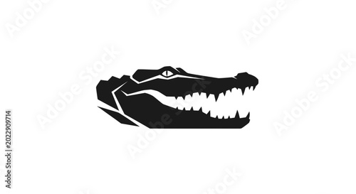 Obraz na płótnie Aggressive Alligator Head Silhouette Icon