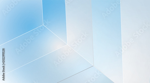Canvas-taulu Abstract Geometric Light Blue and White Background.