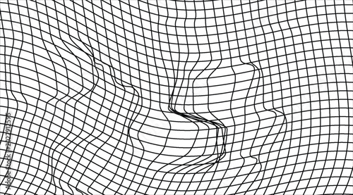 Tableau sur toile Abstract distorted grid pattern with organic shapes.