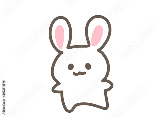 可愛い白いうさぎキャラ