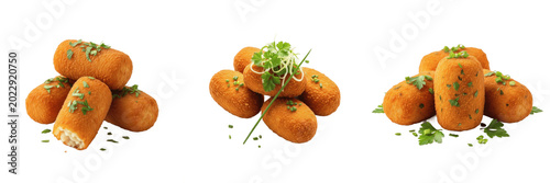 Bild auf Leinwand Dutch Snack Crispy Fried Chicken Meatballs Bitterballen Croquettes Finger Food A