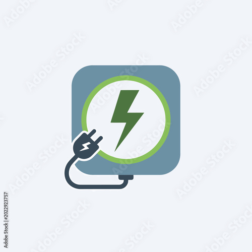 Bild auf Leinwand Electricity Plug with Lightning Bolt Symbol.