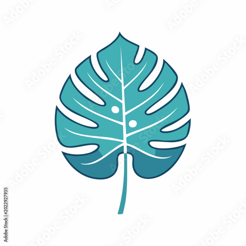 Stylized Monstera Leaf Illustration