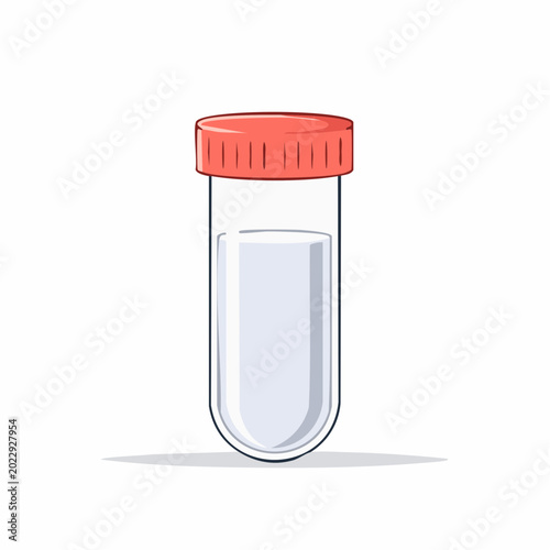 Test Tube with Red Cap and White Liquid