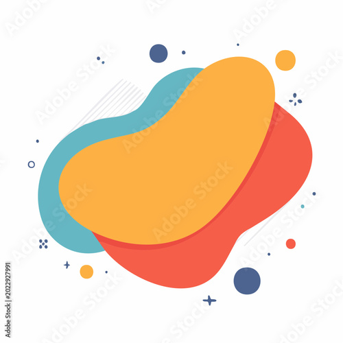 Abstract Fluid Shapes with Gradient Colors and Geometric Elements